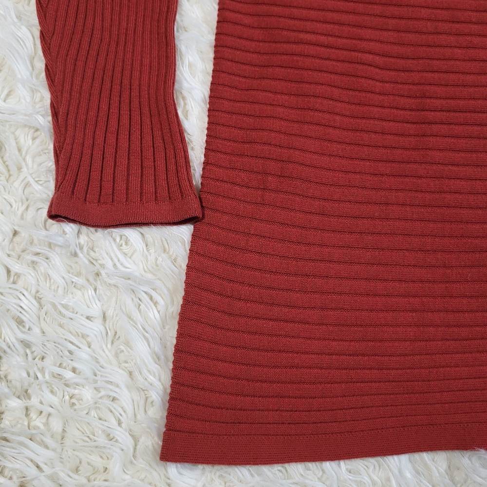 Eileen Fisher Women's Merino Wool Funnel Neck Sweater Serrano Chile Red Size 2X - Picture 5 of 14